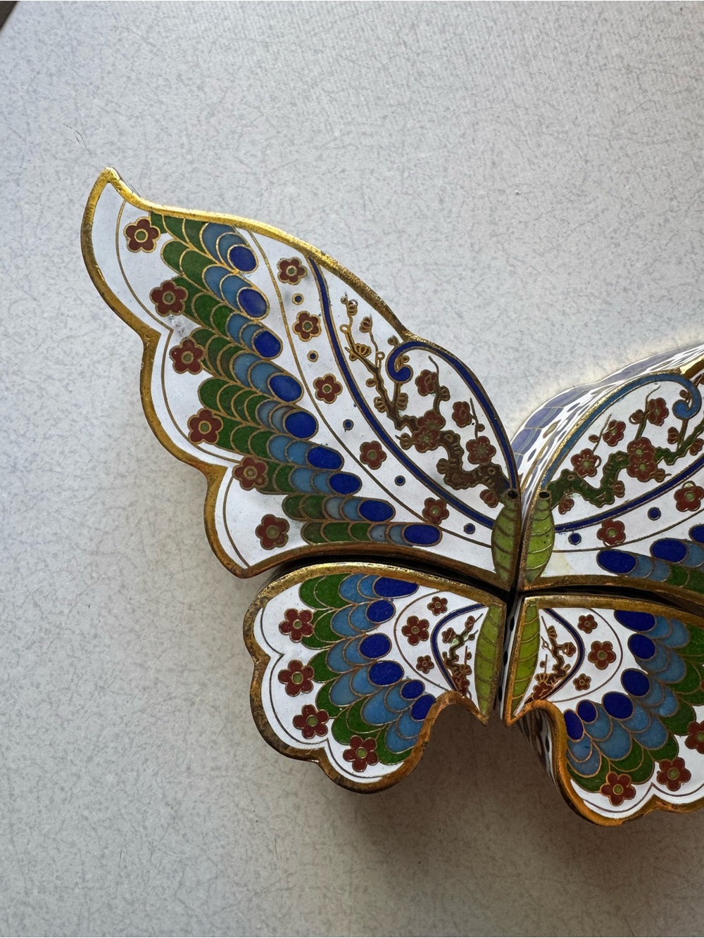 Vintage 4-piece Cloisonné Butterfly Trinket Boxes - Picture 2 of 7